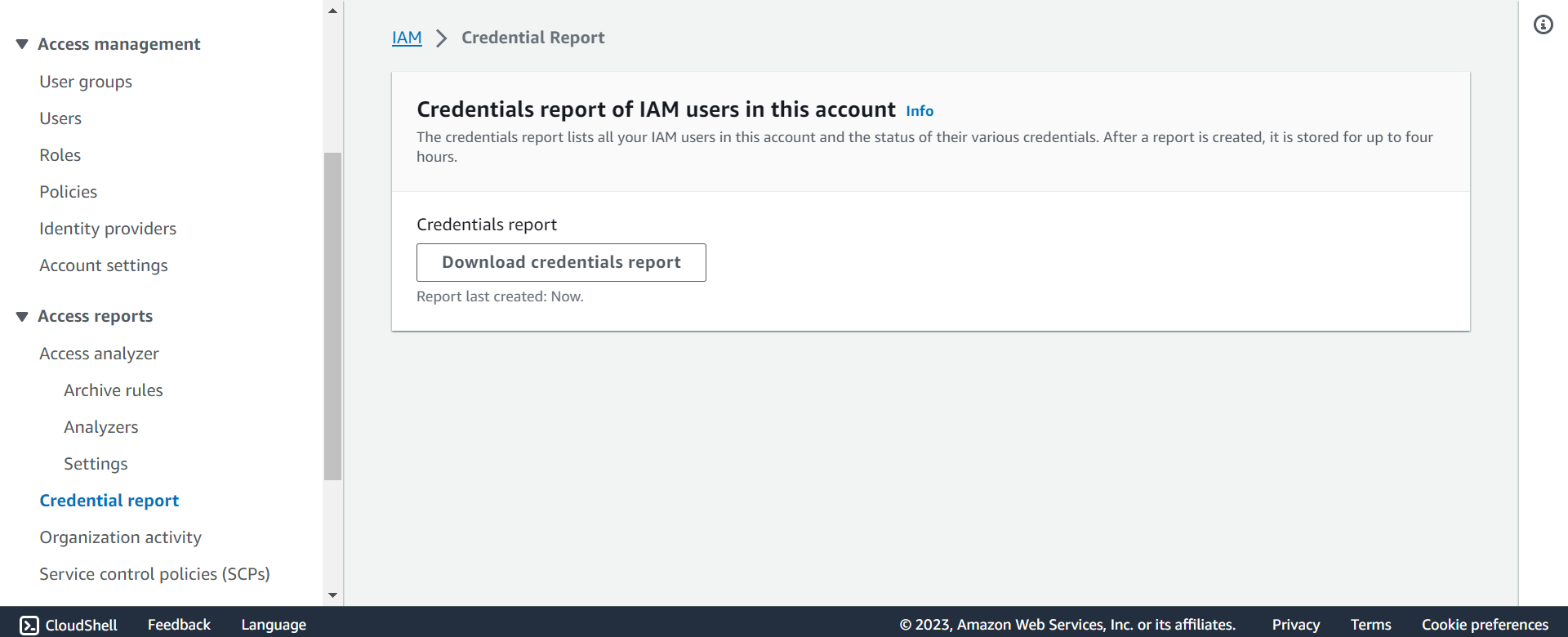 credential report