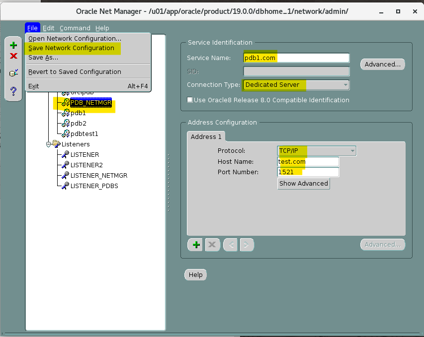 lab_netmgr_tnsname_create