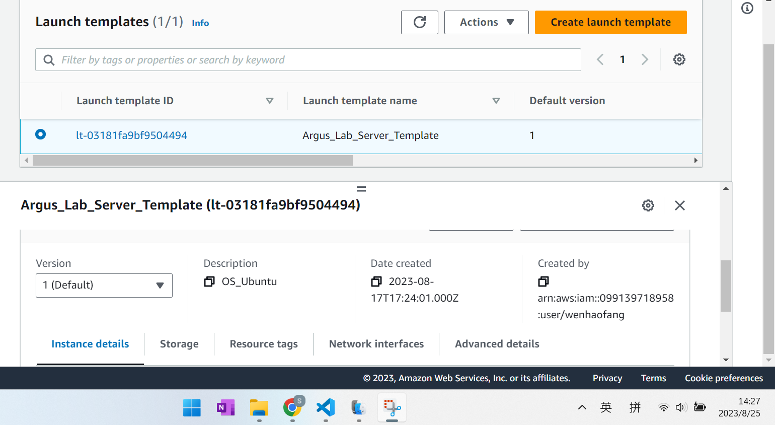 aws ec2 template